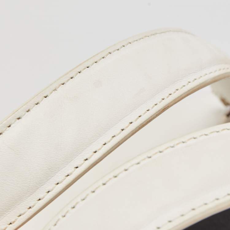 Pre Owned Balenciaga White/Black Leather Triple Boston Bag