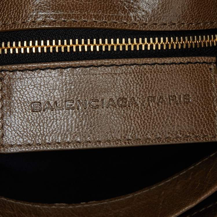 Pre Owned Balenciaga Brown/Black Leather Lune Tote