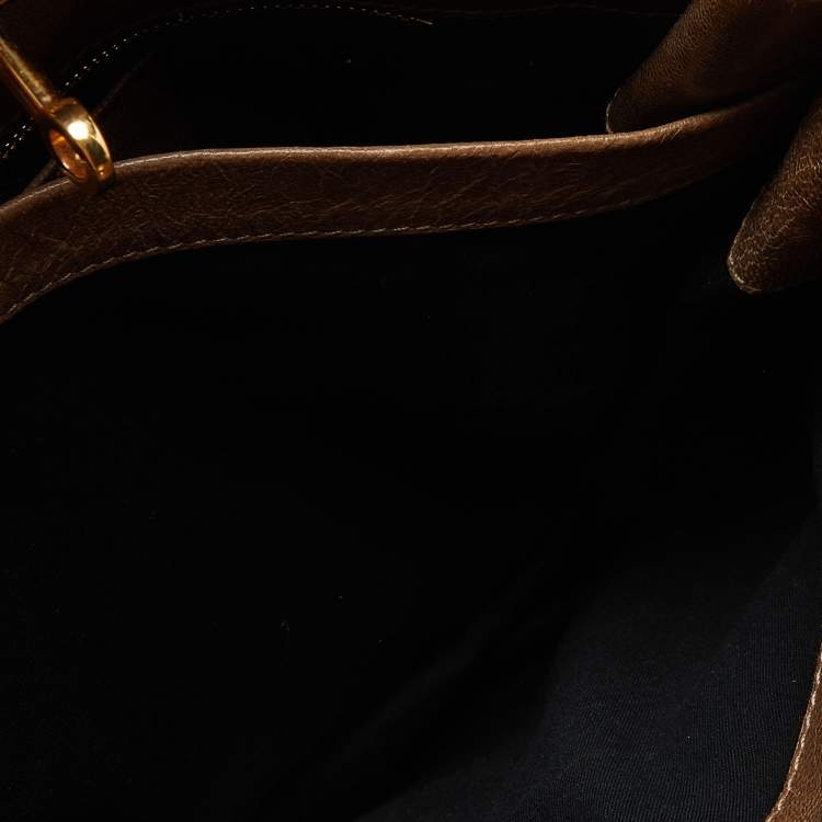 Pre Owned Balenciaga Brown/Black Leather Lune Tote