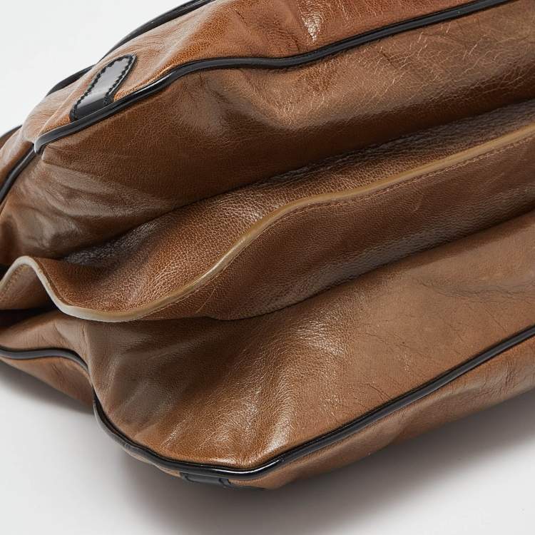 Pre Owned Balenciaga Brown/Black Leather Lune Tote