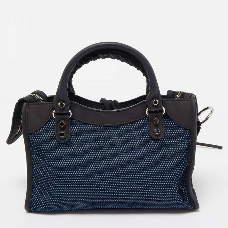 Pre Owned Balenciaga Tricolor Mesh Fabric and Nubuck Mini Classic City Bag