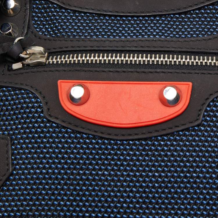 Pre Owned Balenciaga Tricolor Mesh Fabric and Nubuck Mini Classic City Bag
