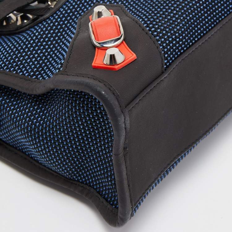 Pre Owned Balenciaga Tricolor Mesh Fabric and Nubuck Mini Classic City Bag
