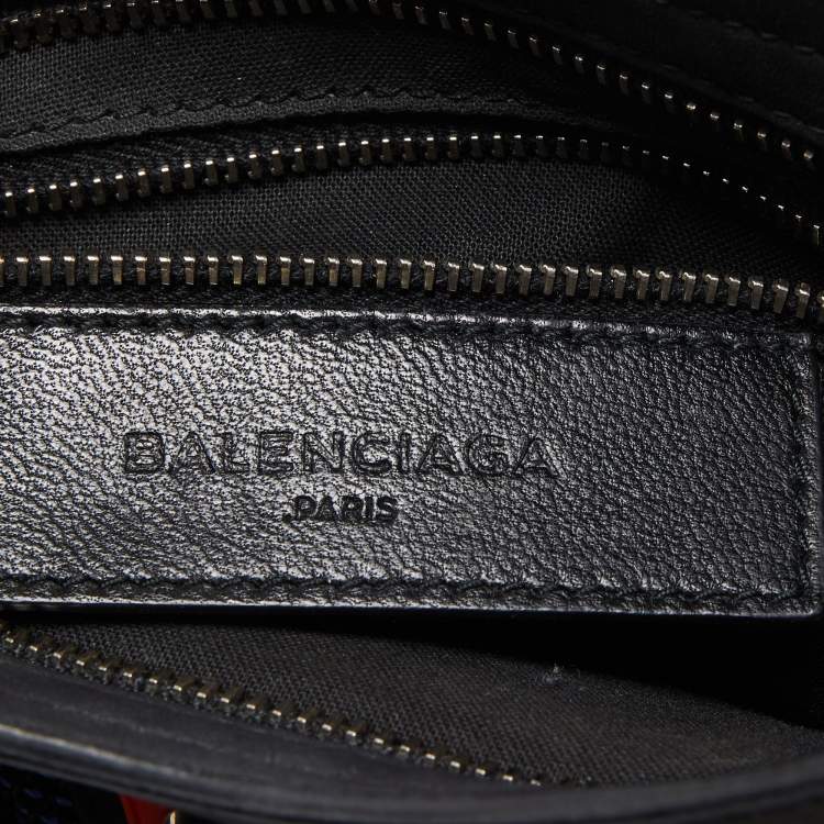 Pre Owned Balenciaga Tricolor Mesh Fabric and Nubuck Mini Classic City Bag