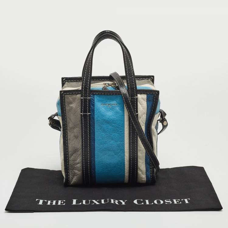 Pre Owned Balenciaga Multicolor Leather XS Bazar Stripe Tote