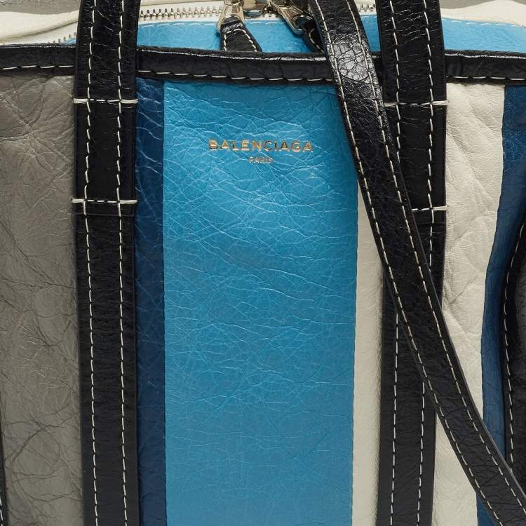 Pre Owned Balenciaga Multicolor Leather XS Bazar Stripe Tote