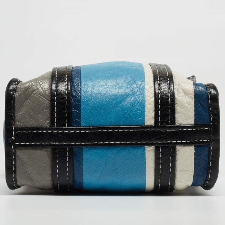 Pre Owned Balenciaga Multicolor Leather XS Bazar Stripe Tote