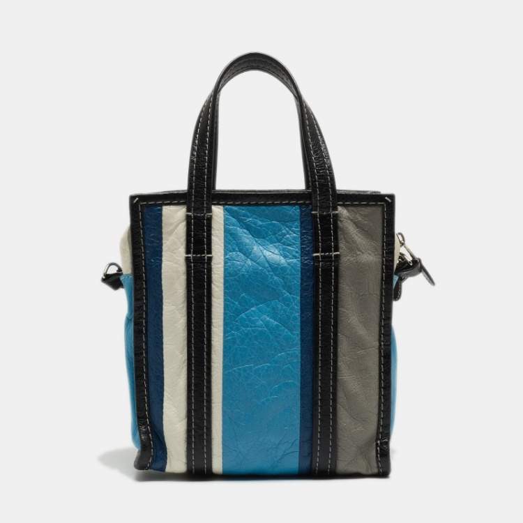 Pre Owned Balenciaga Multicolor Leather XS Bazar Stripe Tote