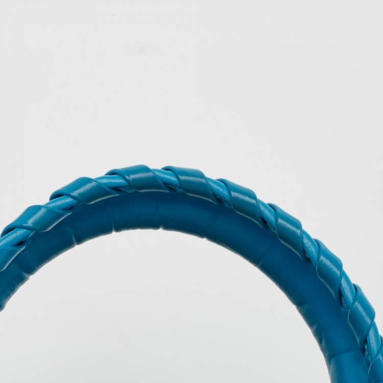 Pre Owned Balenciaga Blue Croc Embossed Leather Mini Neo Classic Bag