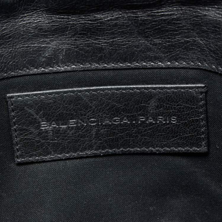 Pre Owned Balenciaga Dark Green Leather GGH Envelope Clutch