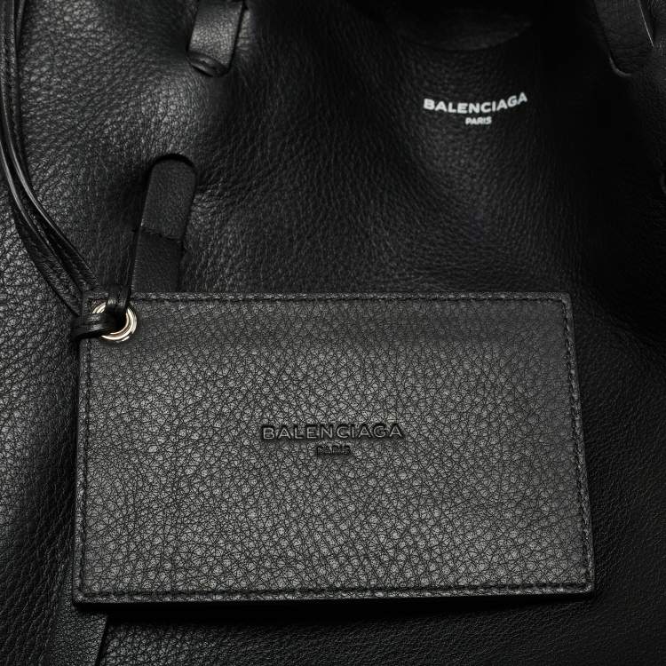 Pre Owned Balenciaga Black Leather Everyday Shopper Tote
