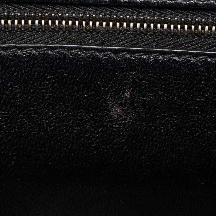 Pre Owned Balenciaga Black Croc Embossed Leather Small Hourglass Top Handle Bag