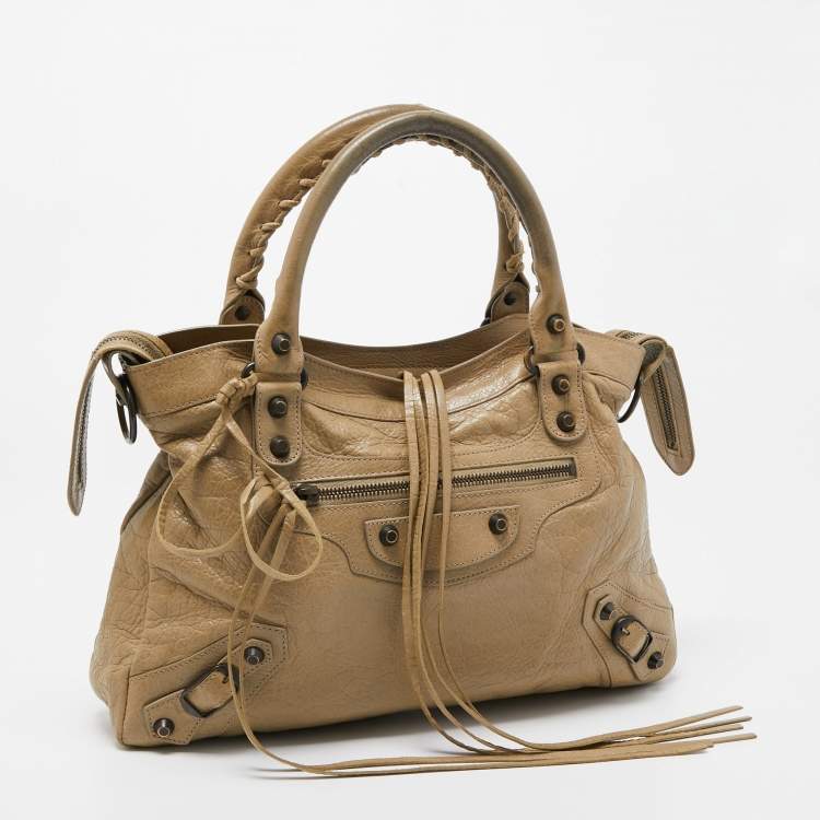 Pre Owned Balenciaga Beige Leather RH Classic Town Bag