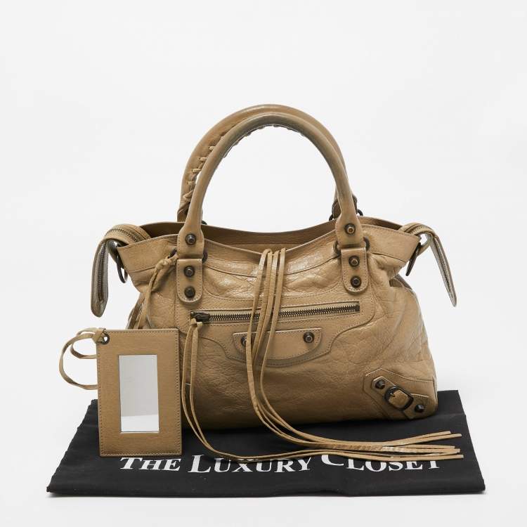 Pre Owned Balenciaga Beige Leather RH Classic Town Bag