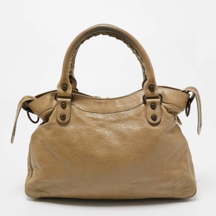 Pre Owned Balenciaga Beige Leather RH Classic Town Bag