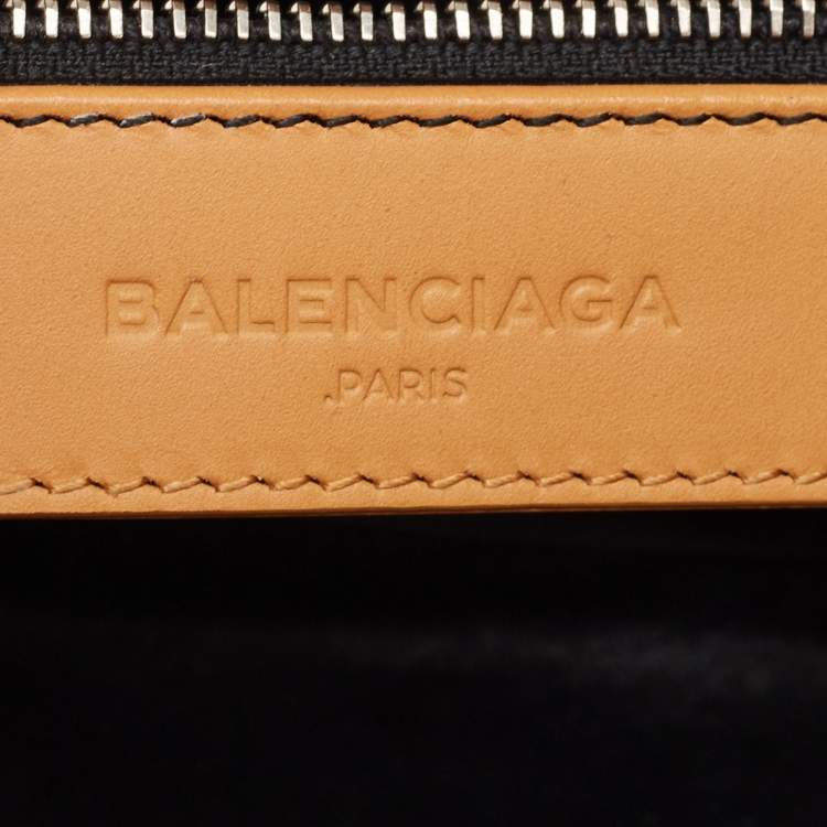Pre Owned Balenciaga Tan/Beige Leather and Python Mini Classic City Bag