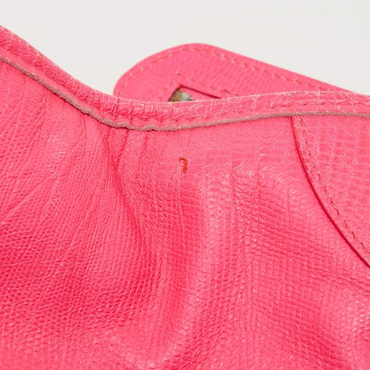 Pre Owned Balenciaga Pink Lizard Embossed Leather RH City Bag