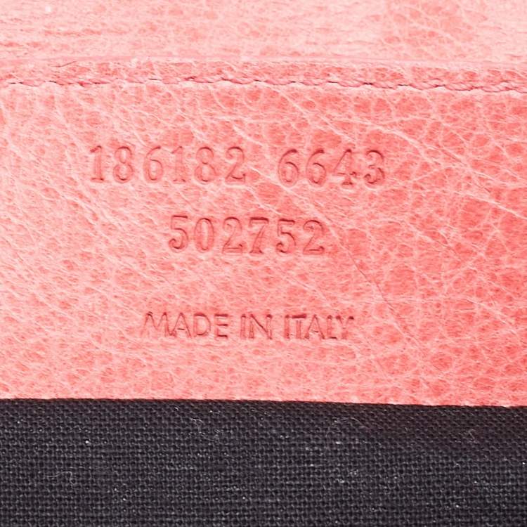 Pre Owned Balenciaga Pink Leather GSH Classic Envelope Clutch
