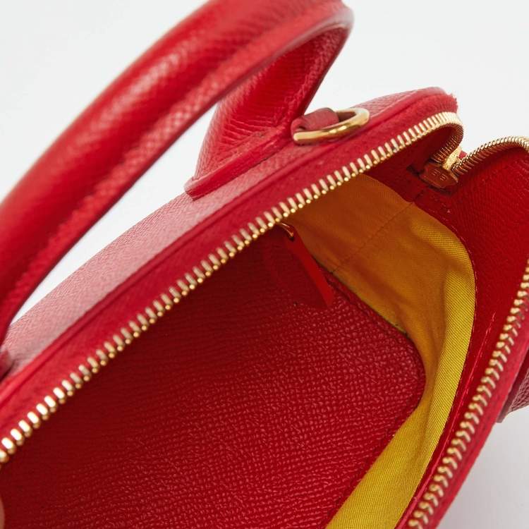 Pre Owned Balenciaga Red Leather XXS Ville Satchel