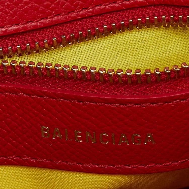 Pre Owned Balenciaga Red Leather XXS Ville Satchel