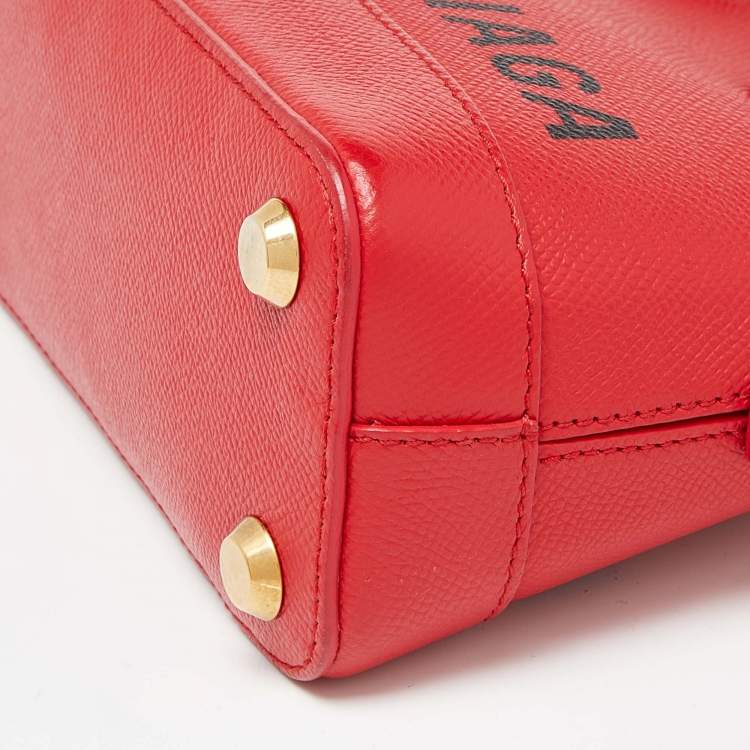 Pre Owned Balenciaga Red Leather XXS Ville Satchel