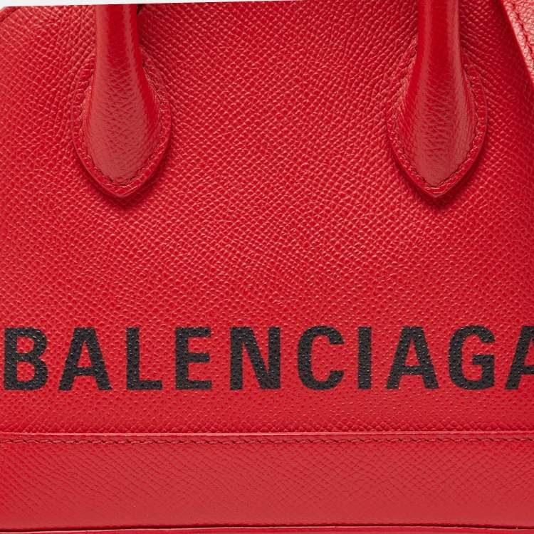 Pre Owned Balenciaga Red Leather XXS Ville Satchel