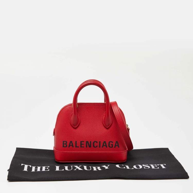 Pre Owned Balenciaga Red Leather XXS Ville Satchel