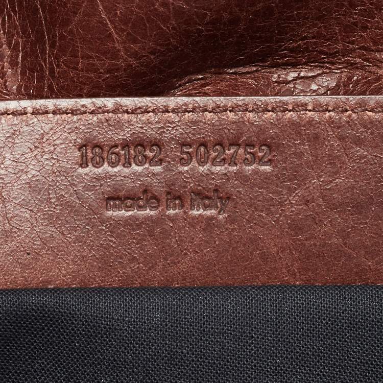 Pre Owned Balenciaga Brown Leather GSH Envelope Flap Clutch