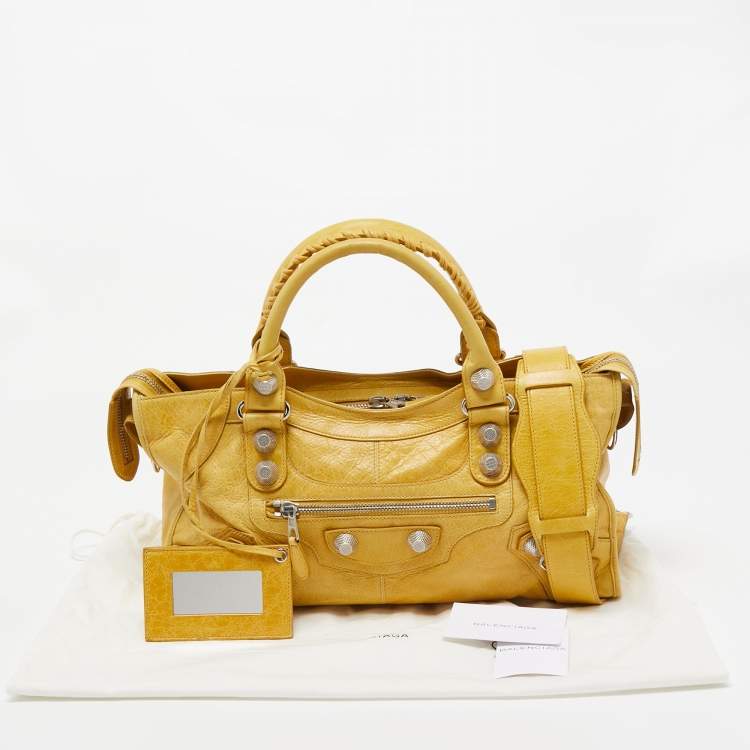 Pre Owned Balenciaga Yellow Leather SGH Part Time Tote