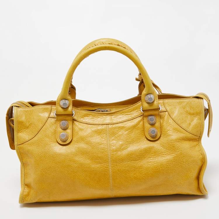 Pre Owned Balenciaga Yellow Leather SGH Part Time Tote