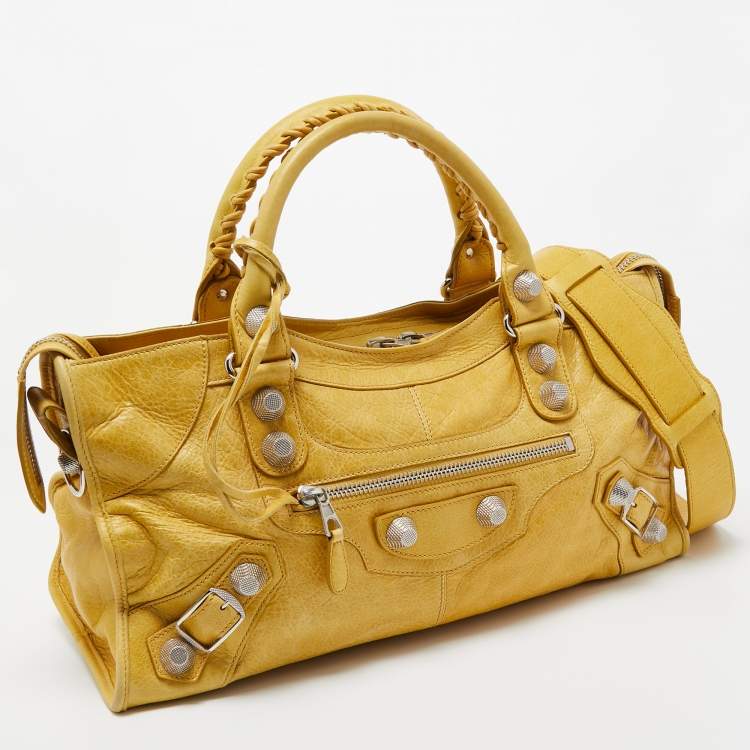 Pre Owned Balenciaga Yellow Leather SGH Part Time Tote