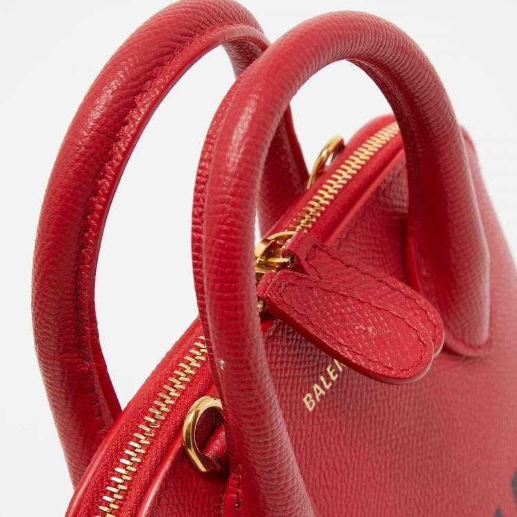 Pre Owned Balenciaga Red Leather XXS Ville Satchel
