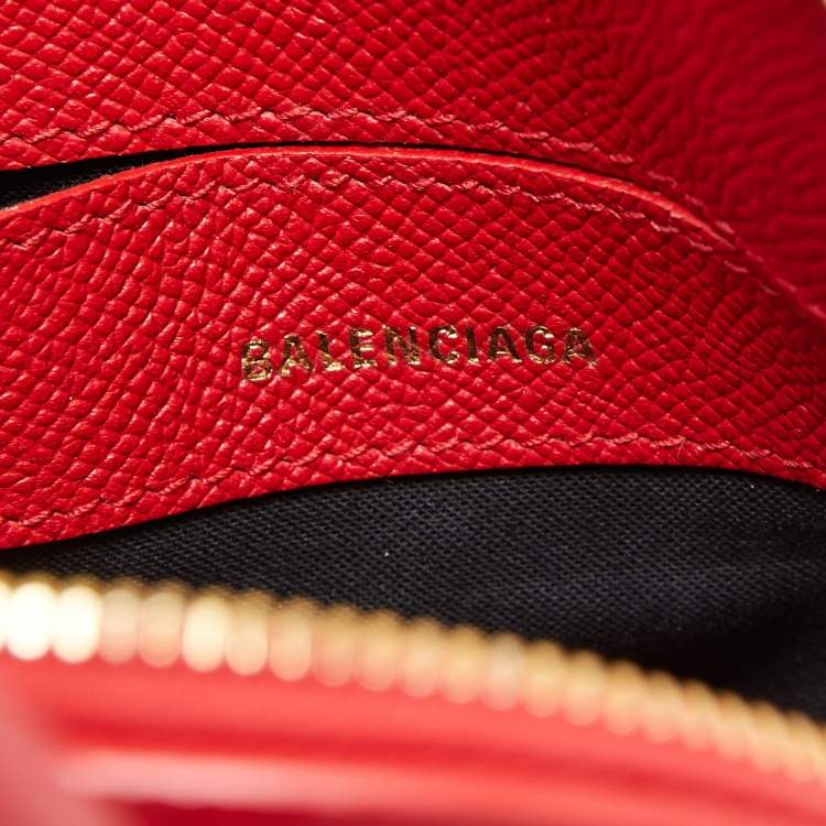 Pre Owned Balenciaga Red Leather XXS Ville Satchel