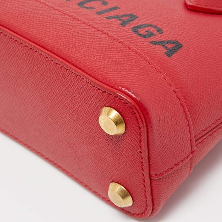 Pre Owned Balenciaga Red Leather XXS Ville Satchel