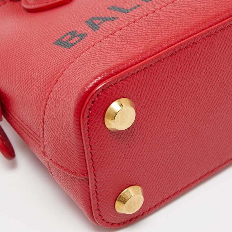 Pre Owned Balenciaga Red Leather XXS Ville Satchel