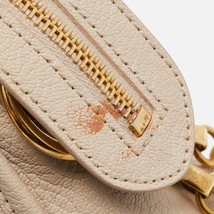 Pre Owned Balenciaga Beige Leather Mini Classic Metallic Edge City Bag