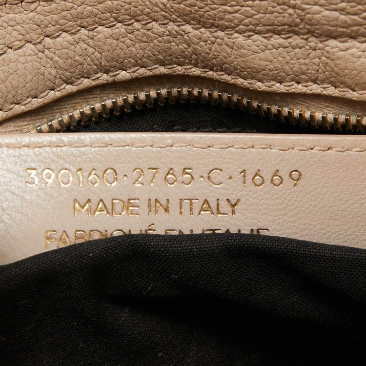 Pre Owned Balenciaga Beige Leather Mini Classic Metallic Edge City Bag