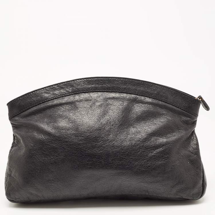 Pre Owned Balenciaga Black Leather RH Premier Clutch