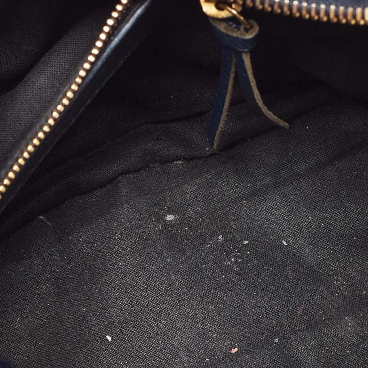 Pre Owned Balenciaga Dark Blue Leather Mini Classic City Tote