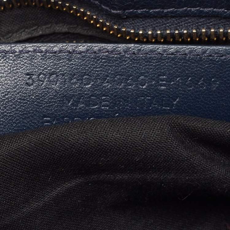 Pre Owned Balenciaga Dark Blue Leather Mini Classic City Tote
