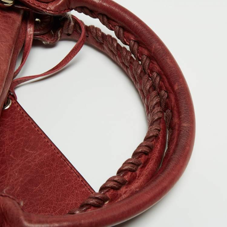 Pre Owned Balenciaga Rose-Bruyere Leather GSH Midday Bag
