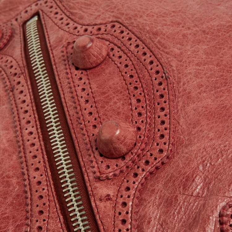 Pre Owned Balenciaga Rose-Bruyere Leather GSH Midday Bag