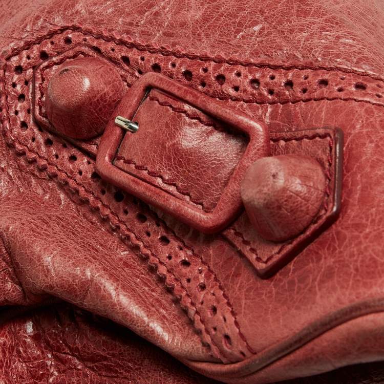 Pre Owned Balenciaga Rose-Bruyere Leather GSH Midday Bag