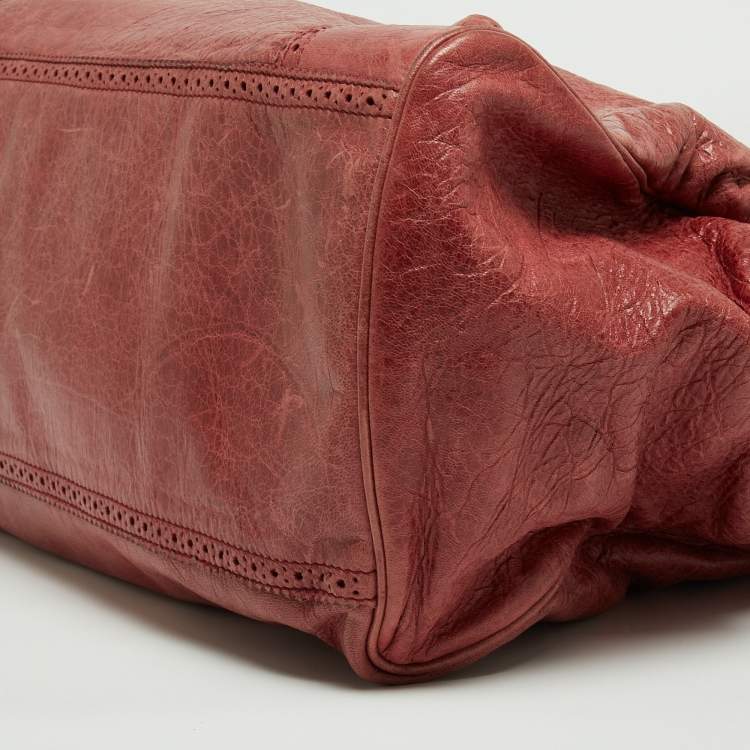 Pre Owned Balenciaga Rose-Bruyere Leather GSH Midday Bag