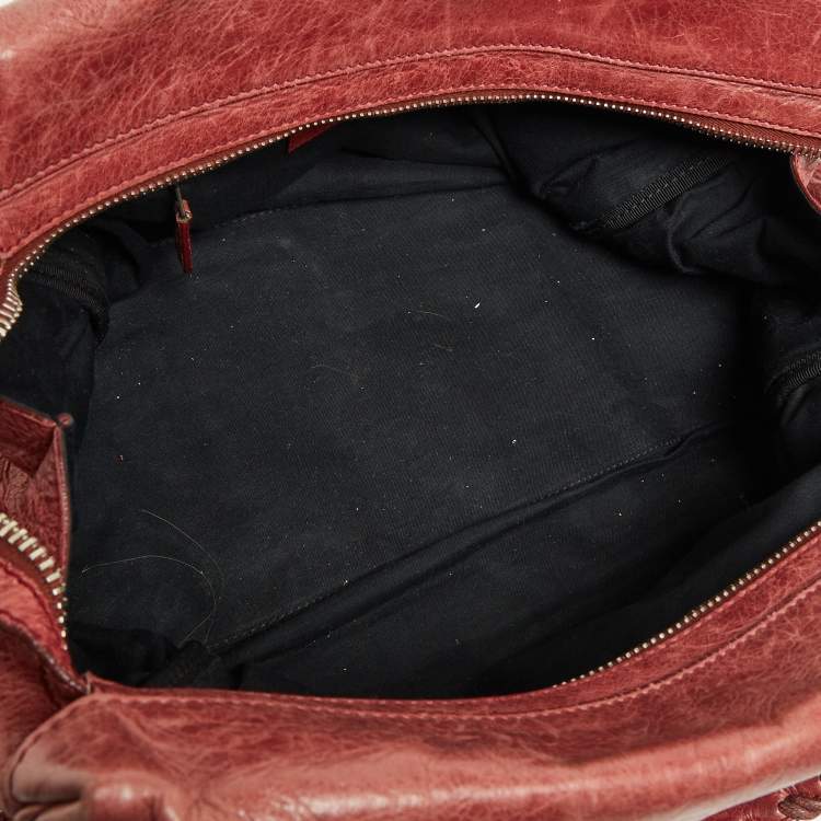 Pre Owned Balenciaga Rose-Bruyere Leather GSH Midday Bag
