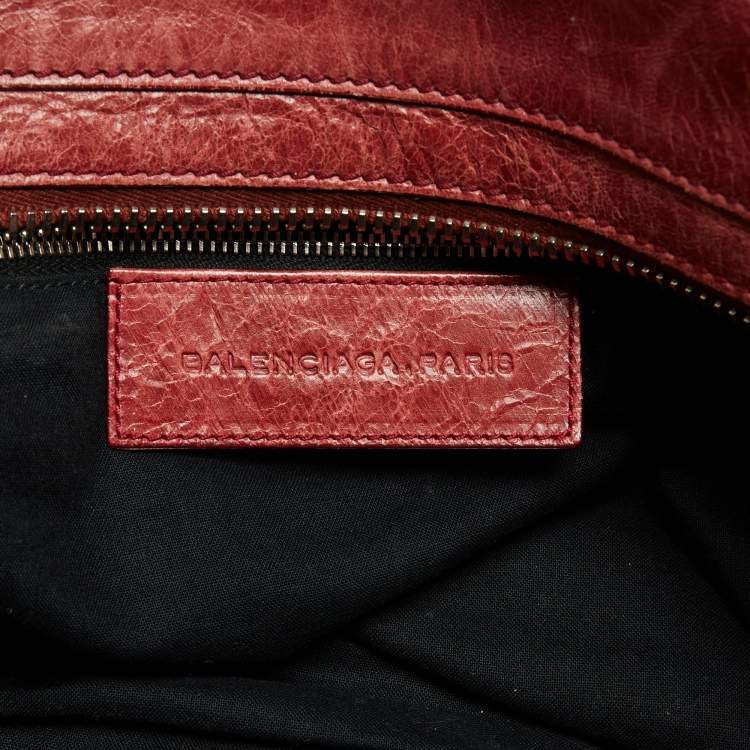 Pre Owned Balenciaga Rose-Bruyere Leather GSH Midday Bag