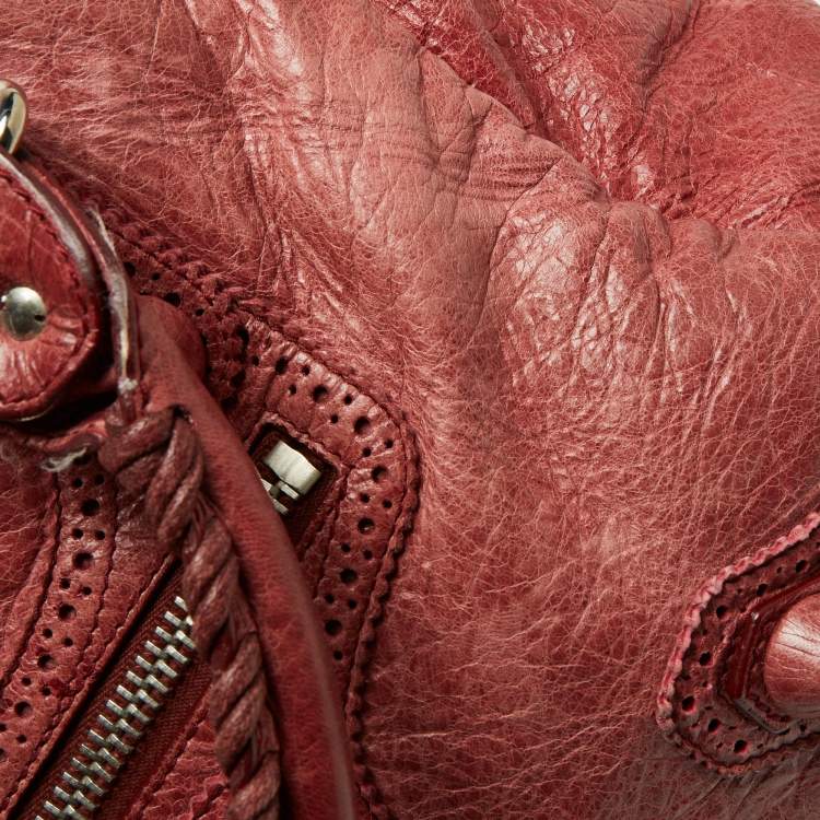 Pre Owned Balenciaga Rose-Bruyere Leather GSH Midday Bag