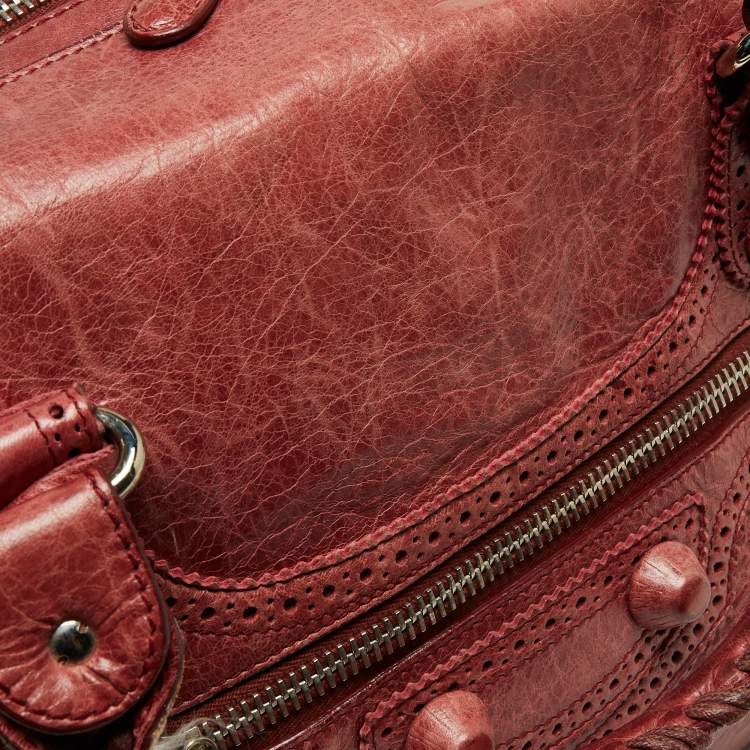 Pre Owned Balenciaga Rose-Bruyere Leather GSH Midday Bag