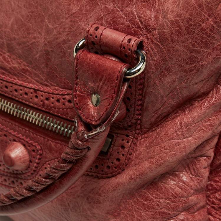 Pre Owned Balenciaga Rose-Bruyere Leather GSH Midday Bag