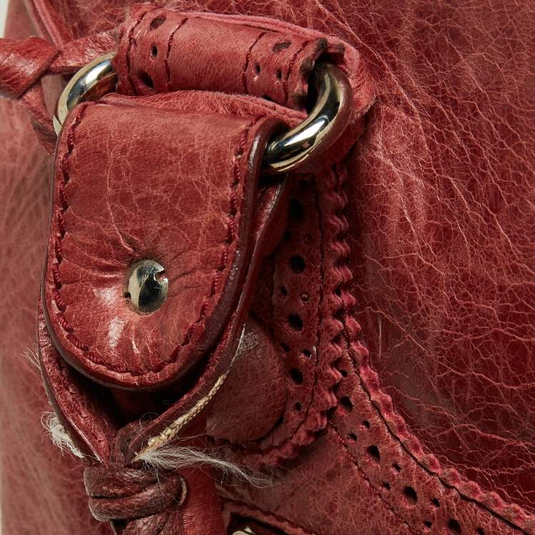 Pre Owned Balenciaga Rose-Bruyere Leather GSH Midday Bag